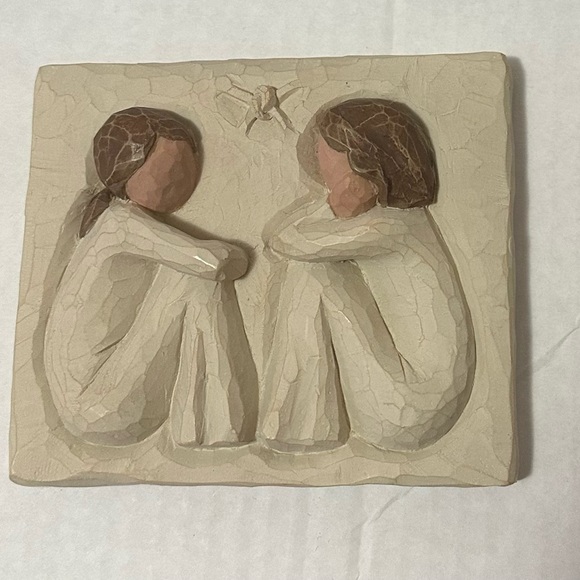 2001 Willow Tree Friendship Wall Decor Susan Lordi Demdaco 4 3/4" Square - Picture 2 of 3
